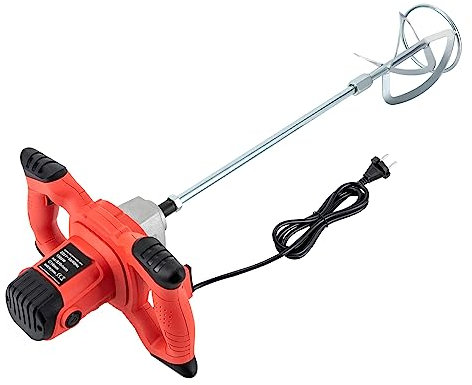 Elektrischer Betonmischer 1500W 220V, Professioneller Mörtelrührer Industriemischer 6-Gang Tragbarer Betonmischer Ergonomischem Design für Mischen Zement, Kittpulver, Putz