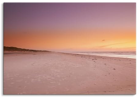 Paul Sinus Wandbild 100x70cm Strandlandschaft im Abendlicht, beruhigende Naturkulisse, endlose Weite, sanfte Farben, inspirierender Horizont