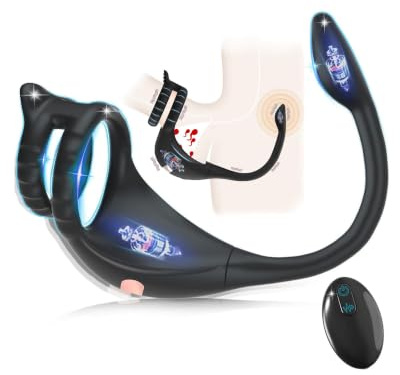 Penisring mit Fernbedienung Penisvibrator 10 Vibrationsmodi Penis Vibrator Erotisches Sexspielzeug für Männer und Paare Dual Cockring zur Klitoris-Massage