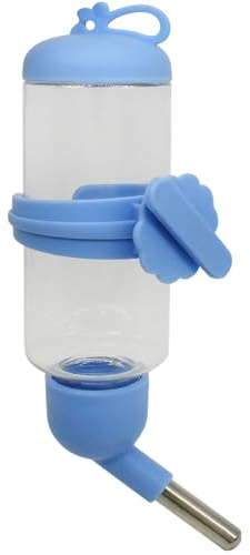 GKYZBB Meerschweinchen-Wasserflasche/Futterspender für Hamster, Igel, Gleiter, Kaninchen, Mäuse, andere kleine Haustiere und Tiere, geeignet für Käfige, Boxen oder Wandmontage, 125 ml, Blau