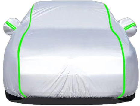 Autoabdeckung Outdoor für V W California T6 Auto Abdeckplane Vollgarage Wasserdicht Allwetterschutz UV Schneesicher Sonne Staubdicht Autoplane mit Reißverschluss und Reflektierende Streifen,Silver