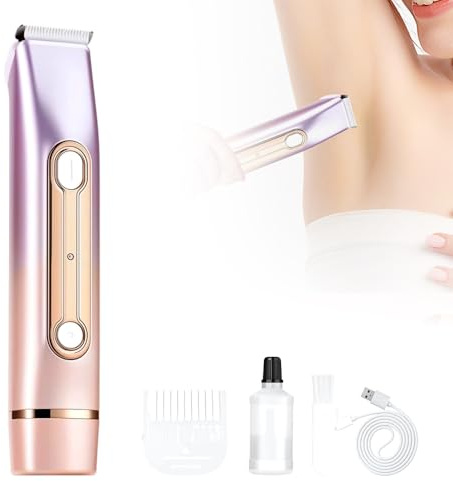 Epilateur Electrique Femme, 2 en 1 Humide/Sec Rasoir Electrique pour Bikini, Rechargeable Étanche Tondeuse Maillot & Rasoir pour Visage, Duvet, Menton, Bras, Aisselles, Jambes (1 PCS)