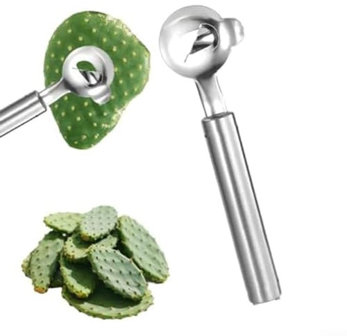 Cucchiaio pelapatate in acciaio inox, cucchiaio da cucina manuale con impugnatura per la preparazione degli alimenti (A)