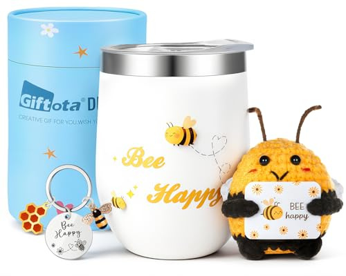 Giftota Positive Biene Geschenke für Frauen, Glücksbringer Personalisierte Aufmunterung Geschenk Trost Pocket Hug Positive Geschenk, Abschiedsgeschenk Mutmacher Geschenkset Freundin Geschenke