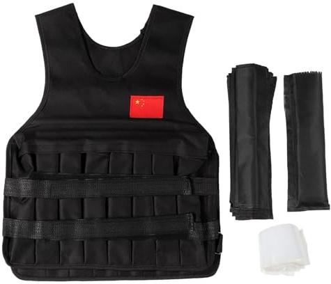 20 kg gewichtete Weste, einstellbare Weste mit Gewichtsweste Weste mit 4 -pcs -Sandbeutel für Training, Krafttraining, Laufen, Fitness, Muskelaufbau
