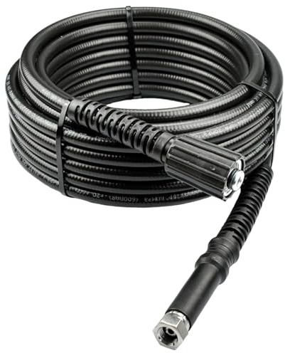 M&M Smartek Hochdruckschlauch 25m, M22 IG auf 1/4 Zoll IG | Gummischlauch mit Gewebeverstärkung und genormten Anschlüssen; flexibel als Verlängerung, belastbar bis 160 bar und 40 °C.