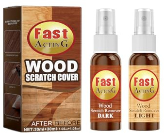 Spray Eliminador De Arañazos De Madera,Pulidor Suelos Y Restaurador Brillo Natural,Elimina Arañazos,Para Reparación Pisos Muebles Madera,30ML+30ML