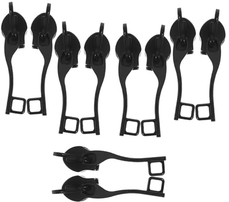 Gogogmee 5 Paires Clips Doubles Anti- pour Tirettes de Fermeture Éclair Réparation Verrouillage Simple Noir Accessoires pour Sacs Valises Vestes et Chaussures