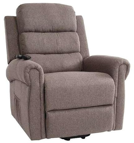 PLUS SANTE – Fauteuil releveur électrique Oslo | 1-2 Moteurs indépendants Dossier & Repose-Jambes, Fonction Relaxation, Mousse Haute densité | 90×94×110 cm | 48 kg (Cocoa/Tissu, 1 Moteur)
