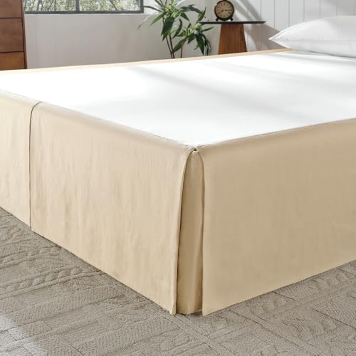 French Linen Bed Skirt 16 Tailored Drop Dust, Easy Fit Breathable Natural Flax Soft Cozy Farmhouse Bedding (16 King, 78×80)