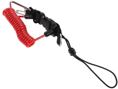 Holibanna Dragonne de Plongée Rouge à Ressort Rétractable avec Boucle Inox à Dégagement Rapide – Cordon Spiralé de Sécurité pour Appareil Photo Sous-marin Compatible Caisson Étanche –