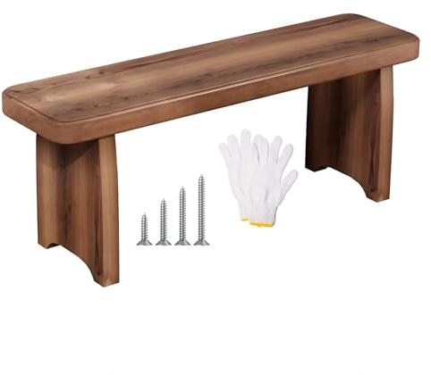 Panca in legno massello da 61 cm x 149,9 cm, per interni ed esterni, per giardino, ingresso, patio, vaso per fiori, espositore (lunghezza 119 x larghezza 19 x altezza 33,8 cm)