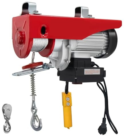 Montacargas eléctrico Grúa eléctrica portátil del poder del hogar del torno del alzamiento eléctrico 440LBS-2200LBS con control inalámbrico/cableado Polipasto Cabrestante Eléctrico(1320LBS Remote)