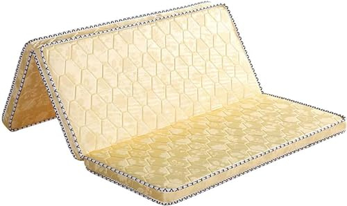 Tri-Fol Kokospalm Palmspand, 5cm fast stöd Tatami Mat, Andningsbar bomullsskydd, bärbar golvsovmatta för gästbädd, gym, yoga och sovsal