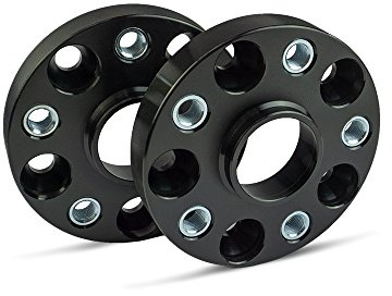 SCC Spurverbreiterung 13111BWS - Buchse schwarz eloxiert - LK: 120/5 NLB: 72,6 GEW: M12x1,5 - 25mm - 2 Stück