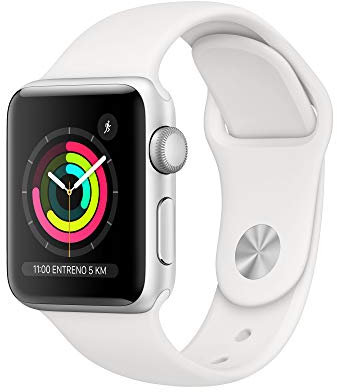 Apple Watch Series 3 (GPS, 38 mm) Cassa in Alluminio Argento e Cinturino Sport Bianco