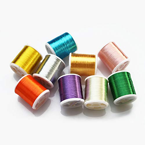 Tigofly Filo interdentale in 9 colori da 40 m, filato setoso 300D, per pesca a mosca, salmone, trota, pesca a mosca, legatura