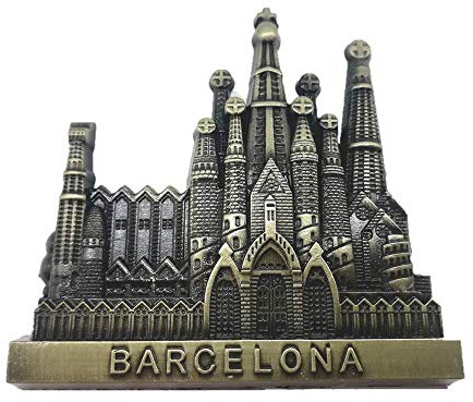 Barcelona Spanien 3D-Kühlschrankmagnet Souvenir, Heim- und Küchendekoration, Metall, Barcelona Spanien Kühlschrankmagnet