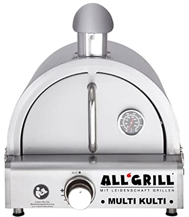 Allgrill Multi-KULTI Set de 4 grilles à gaz + bâton de pizza + pierre à pizza + plaque de cuisson en fonte