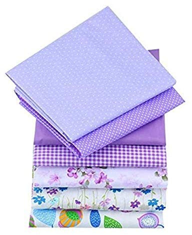 Martin Kench 100% Baumwollstoff Stoffpaket 7 Stück 50 x 40 cm, Nähstoffe Patchwork DIY Baumwolltuch, zum Nähen, Patchwork, vorgeschnittene Nähen, Scrapbooking (Lila)