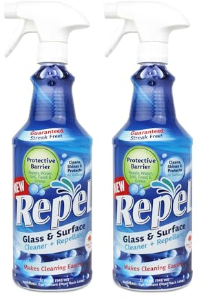 Clean-X REPEL Glass & Surface Cleaner 32 fl. oz. - Cleans & Repels water spots and dirt on glass, mirror, tile and multi surface by UNELKO (2)