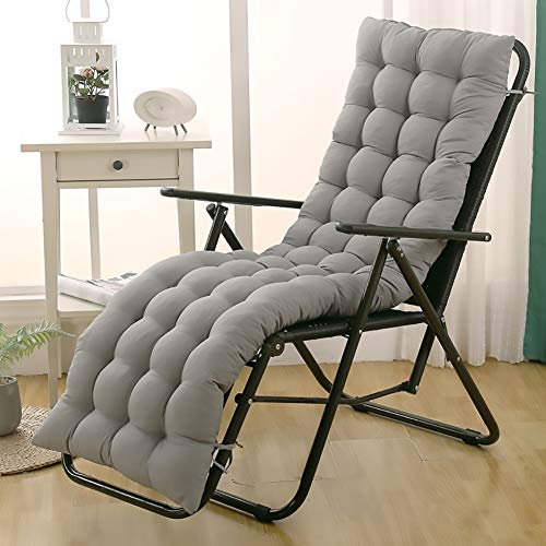 Ruby Lil Tragbare Bench Kissen, Sonnenliege Kissen-Auflage, rutschfeste Schaukelstuhlkissen, Patio Lehnstuhl Kissen (1 Packung),Grau,48x153cm(19x60inch)