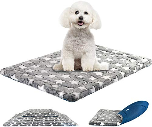 KROSER Almohadilla para Perros Colchoneta Reversible Colchón para Mascotas Elegante 61 cm Almohadilla de Esponja de Alta Densidad Lavable a Máquina Cama para Perros Pequeños y Gatos de hasta 11kg