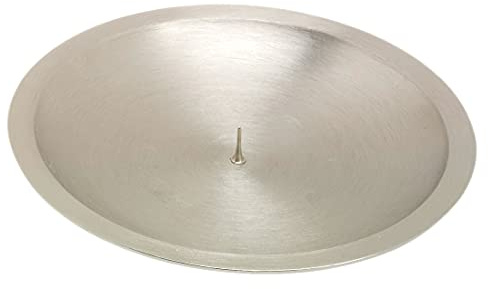 NKlaus Assiette à Bougie avec mandrin Ø16cm Laiton argenté Mat Soucoupe de Bougie Chandelier 10629