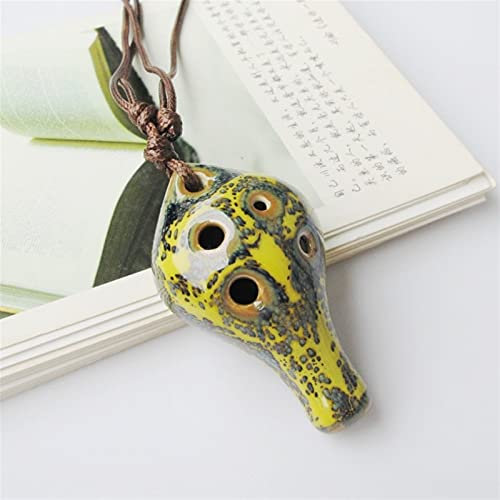 YZDKJ Musikinstrument Helle Glasur Keramik Ocarina Flöte 6 Loch Okarina Keramik der Zeit Alto C Glimmern Ocarina Hot Kinder Geschenk (Color : C)