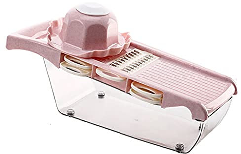 Cheese Grater with Hand Guard+Storage Household Multifunctional Grater Food Grater Fruit Vegetable Cheese Shreds (Color : Pink)