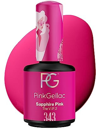 Pink Gellac UV Gel Nagellack - 343 Sapphire Pink 15 ml - Lang Anhaltend UV Nagellack Rosa - Gel UV für 14 Tage Nägel in Salonqualität - Made in Holland