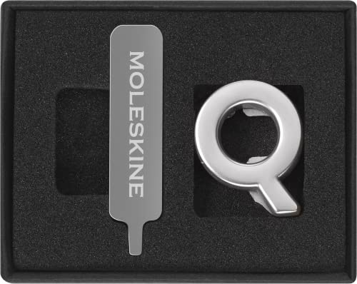 Moleskine-Anstecknadel für Notizbuch oder Agenda, Buchstabe Q, Buchstaben-Anstecknadel, Personalisiere den Verschluss mit einem Gummiband, Personalisierte Geschenkideen, Silberfarbe