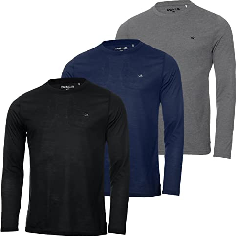Calvin Klein Mens 3 Pack T-Shirt - Black/Navy/Silver - XL