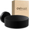 ovimar Porte-sèche-cheveux Kvitoya | Acier inoxydable | Noir mat | Avec montage mural pour percer | avec rembourrage pour sèche-cheveux | pour percer | Support de sèche-cheveux dans la salle de bain