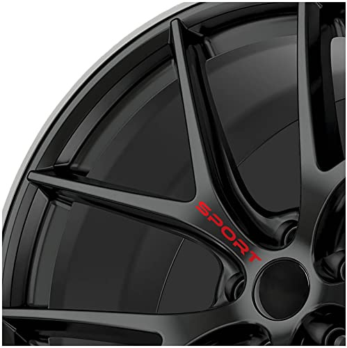 Finest Folia Sport Schriftzug Set 6 Stück je 10x1,1cm Sticker für Motorrad Auto Motorradhelm Aufkleber Folie Kfz Zubehör Tuning selbstklebend K157 (Karminrot)