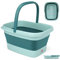 DEANIC Foot Spa, Foot Bath with Massager, Collapsible Pedicure Bowl with Carry Handle, Footspa for Women and Men, Foot Soak Bowl (Blue)