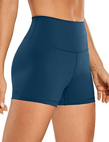 CRZ YOGA Naked Feeling Donne Sensazione di Nudo Yoga Pantaloncini - 7cm A Vita Alta Allenarsi Biker Pantaloncini Nave Francese 42