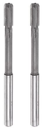 sourcing map 2 Stück Hartmetall Reibahle 6.5 mm, 4 Schneidig, H8/H7 Genauigkeit, Sandstrahlbeschichtung Maschinenreibahle für Metall Holz Gerade Nut Hochgeschwindigkeitsstahl Werkzeug