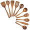 Erpmlyo Ustensiles de cuisine avec support, en teck et spatule en bois pour la cuisine