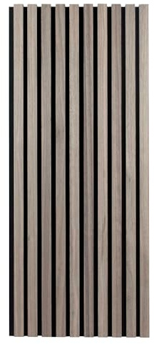 PROVISTON Panneaux muraux acoustiques 3D - 1200 x 600 x 18 mm - Lamelles en bois MDF plaquées - Couleur noyer - Fond en feutre comme matériau de support