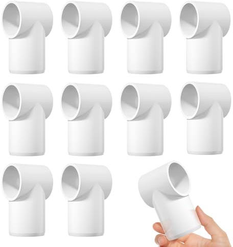 EPHECH 1 Adjustable PVC Fittings 3 Way, 12PCS Furniture Grade PVC Pipe Connector, 1Inch Slip Sling Tee Pipe Fitting for DIY Furniture Structure and Frame, Water Supply, Garden Shelf Greenhouse