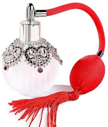 Joyeee 1 Glas-Parfümflasche mit Zerstäuber, 50 ml, leere wiederaufladbare Vintage-Parfümflasche, Glasdiffusor, vergoldet