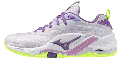 Mizuno Wave Stealth Neo 2 - Tenis unisex de voleibol unisex para adultos, Blanco/lavanda, 11 Wide Women/9.5 Men