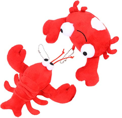 Vaguelly 2 Stück Krabbenpuppe Hummer Plüschtier Hummer Anhänger Flauschiger Anhänger Krabben Plüschtier