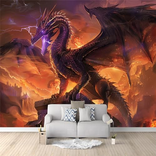 Art Photo Wallpaper Oriental Dragon Non-Woven Living Room Bedroom Wall Decoration - Photo Mural- Gaming Room TV Background Wall Decor 400 x 280 cm