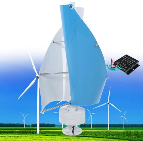 Aerogenerador de 12000W, 12V 24V 48V Turbina Eólica Vertical de Eje Helicoidal de Levitación Magnética, Generador de Imán Permanente Trifásico, para Casa, Terraza, Chalet o Autocaravana,D-12V