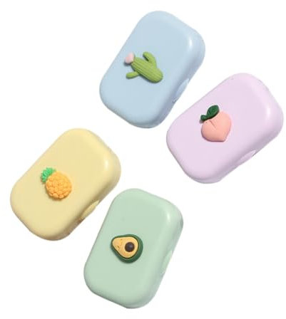 minkissy 12 STK farbige Kontaktlinsen Storage Boxes aufbwahrungs-Box für aufbewarboxen Augenfall Cartoon-Fälle spiegelfolie Augenpflegehalter tragbarer Koffer