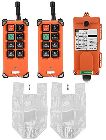 Remote Control Transmitter&Receiver, Hoist Remote Control with 8 Buttons, Up to 9 Points, and Battery Voltage Warning Device, for Industrial of Single Hook