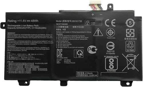 Laptop Battery Compatible for Asus B31N1726 0B200-02910000 FX504 FX505 FX80 FX86 TUF Gaming FX504 11.4V 48Wh 4240mAh