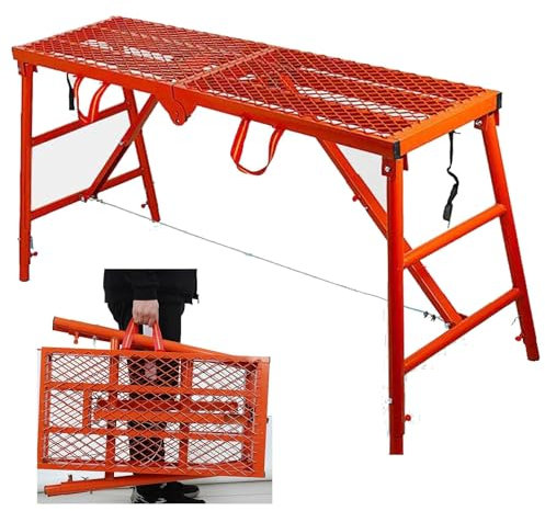 Generico Scala Multifunzione Regolabile in Altezza con Piedini Antiscivolo, Attrezzatura per ponteggi per Piattaforma di Lavoro, ponteggio, Torre (150 x 40 cm)